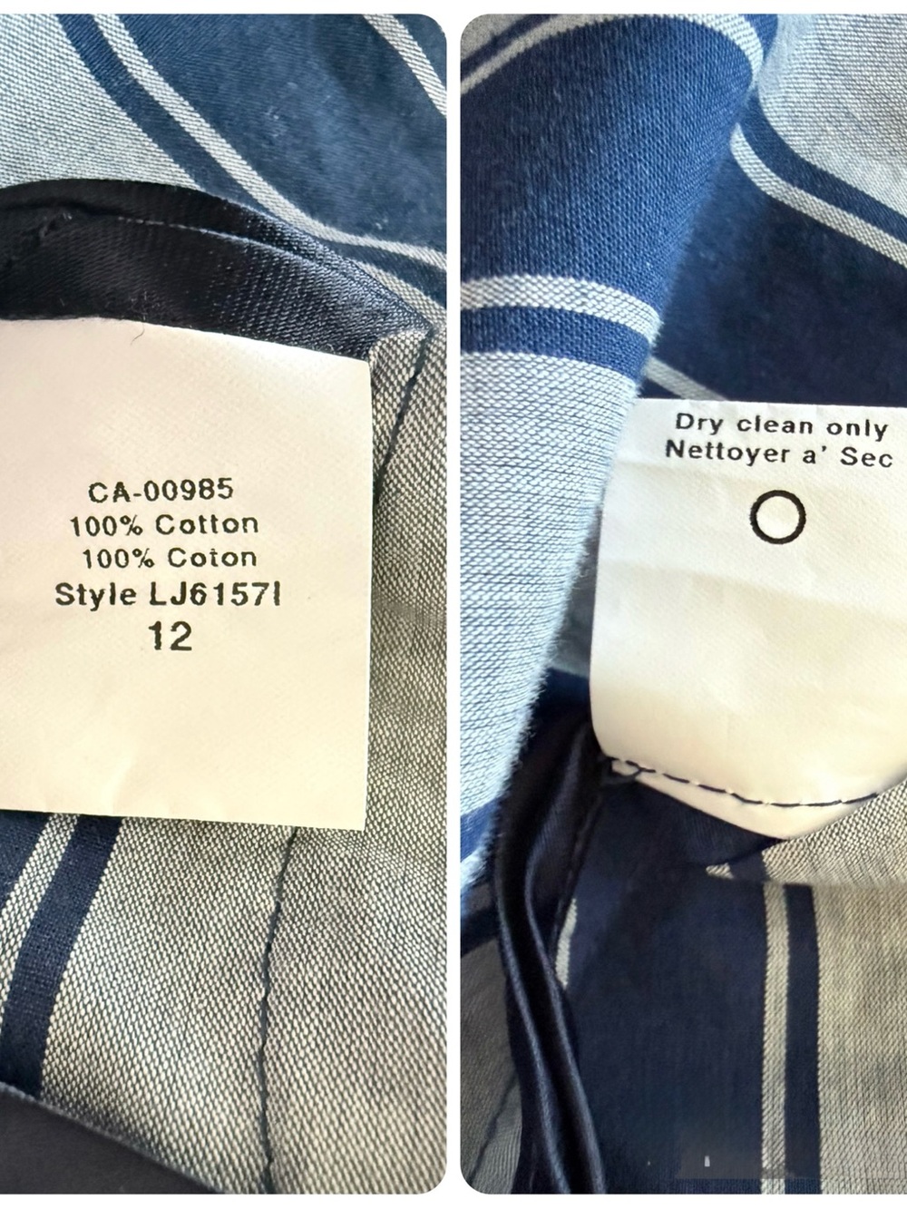RARE L.A.M.B. Spring 2006 Suit Two-Tone Wide Blue Striped with Bows -12 - Picture 16 of 16
